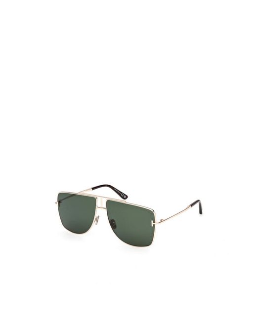 Tom Ford Green Eyewear Aviator Frame Sunglasses