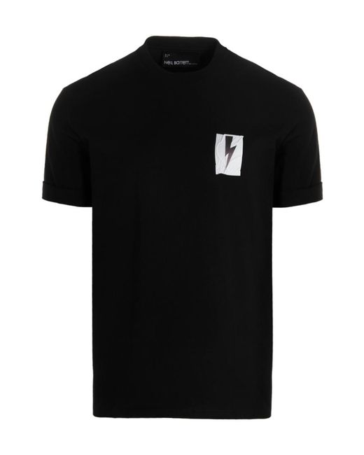 Neil Barrett Black Logo Short-Sleeved T-Shirt for men