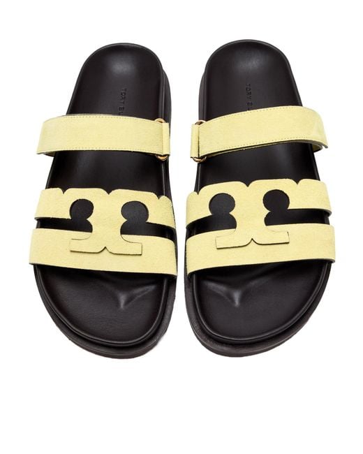 Tory Burch White Ines Suede Slides