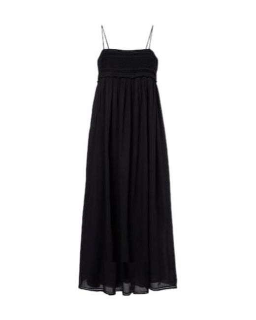 Posse Black Danielle Lace-Trimmed Cotton Midi Dress