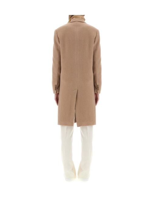 Aspesi Natural Long-Sleeved Single-Breasted Coat