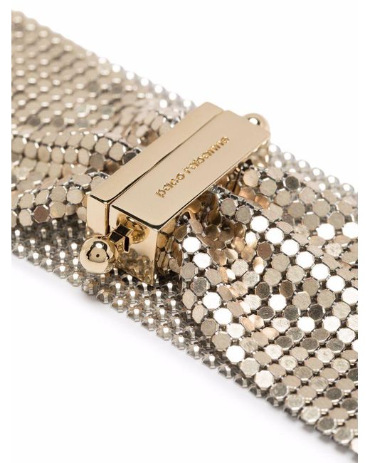 Rabanne White Logo-Engraved Mesh Choker