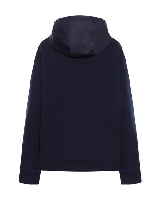 Miu Miu Blue Cotton Fleece Zipper Hoodie
