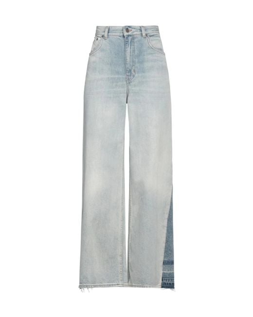 Chloé Gray Light-Colored Denim Wide-Leg Pants