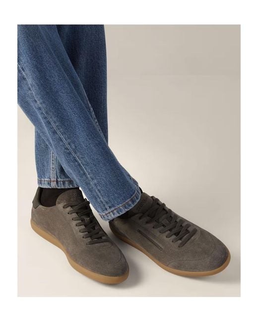 Zegna Brown Paneled Low-Top Sneakers for men