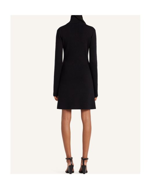Courreges Black Courrèges Zipped Mockneck Dress