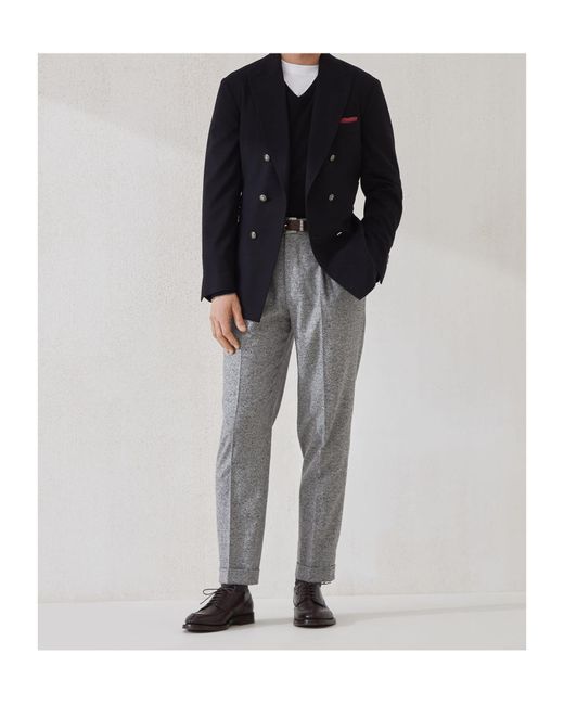 Brunello Cucinelli Black Pinces Detailed Pants for men