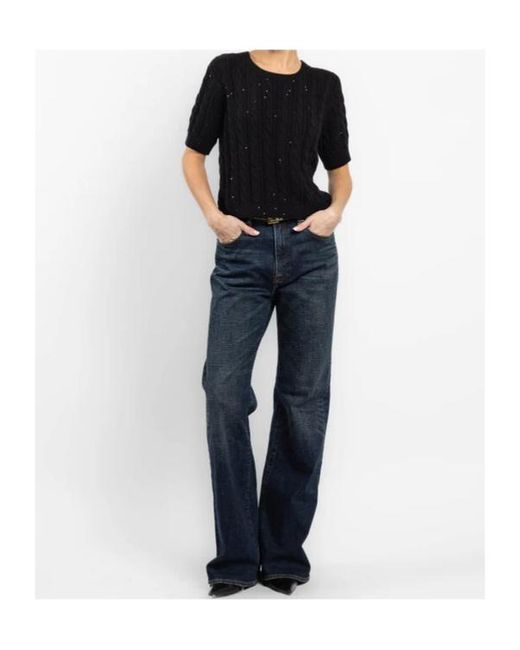 FRAME Black Sequined Sweater