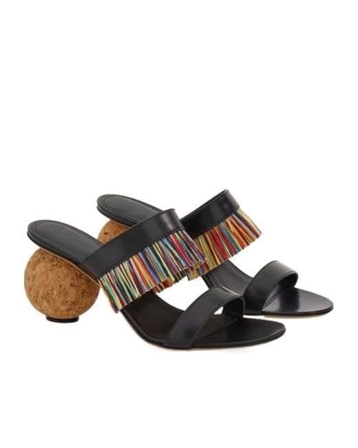 Ferragamo Multicolor Fringed Sandal