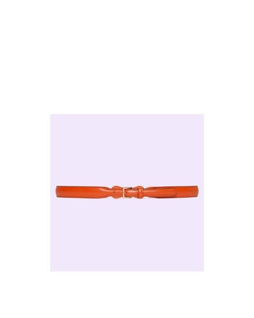 Gucci White Horsebit Thin Belt