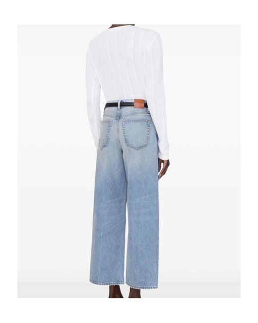Anine Bing White Pia Long-Sleeved Ribbed T-Shirt
