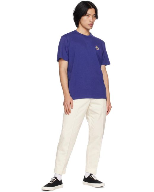 Maison Kitsuné White Cropped Cotton Trousers for men