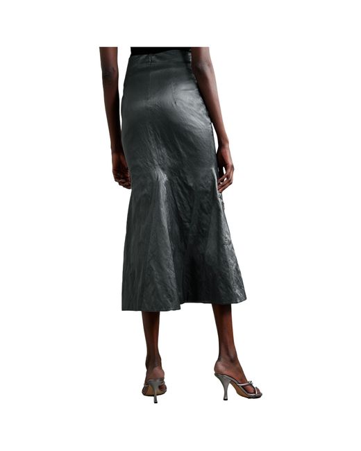 Huishan Zhang Gray Crystal-Embellished Maxi Skirt