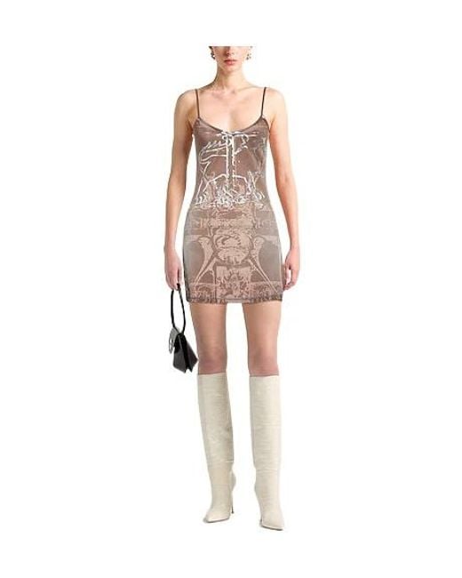 DIESEL Brown Metallic Sleeveless Fitted Dress
