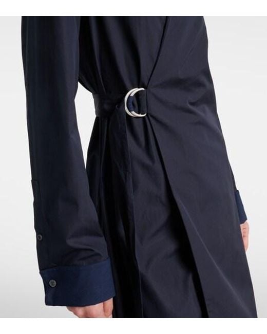 Loewe Blue Draped Cotton Wrap Dress