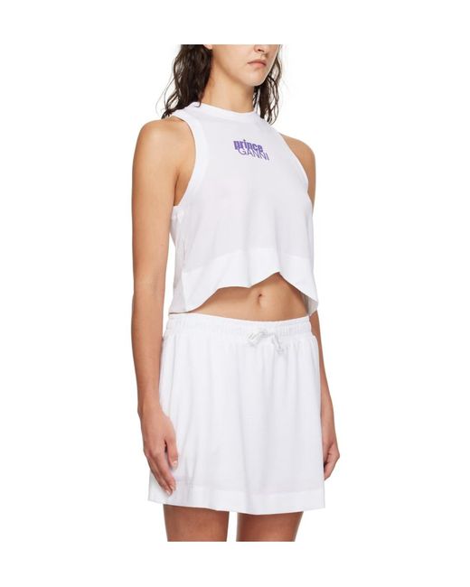 Ganni White X Prince Active Mesh Top