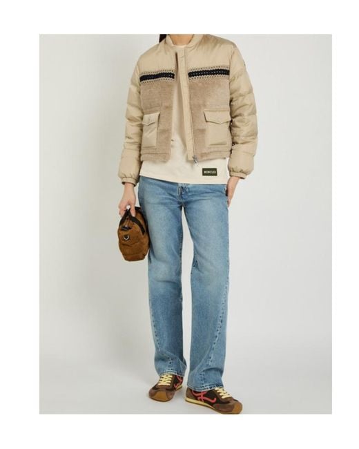 Moncler Natural Achillee Padded Panelled Nylon Jacket