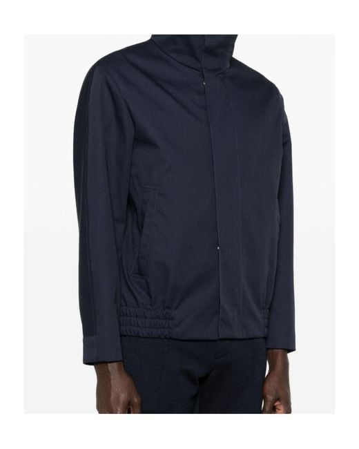 Lardini Blue Elasticated-Hem Bomber Jacket for men