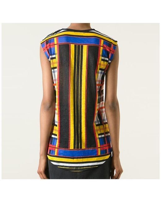 Balmain Blue Button Linen Sleeveless Top