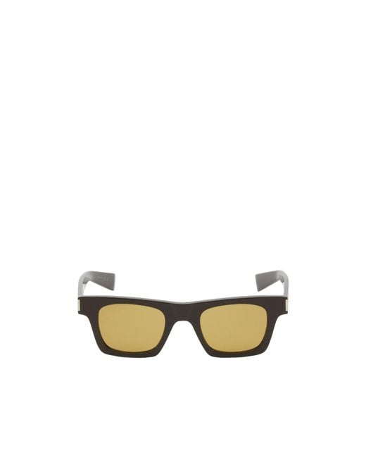 Saint Laurent Metallic Eyewear Rectangular Frame Sunglasses for men