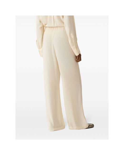 Fabiana Filippi Natural Elastic Waistband Enver Satin Trousers