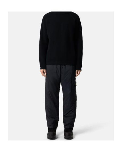 Stone Island Blue Logo Patch Straight-Leg Trousers for men