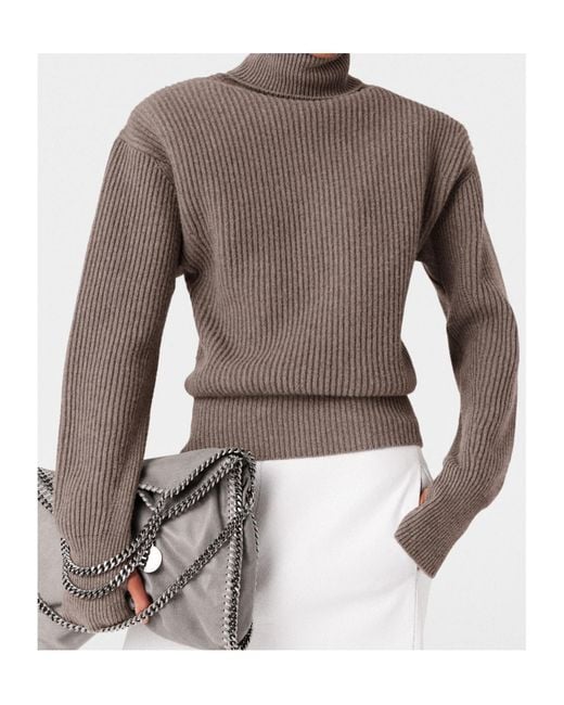Stella McCartney Gray Long-Sleeved Turtleneck Jumper