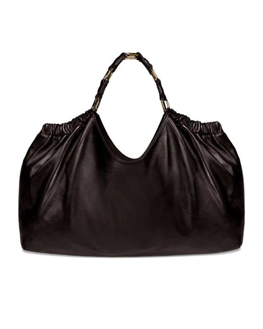 Anine Bing Black Logo Embossed Medium Kate Tote Bag