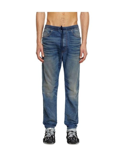 DIESEL Blue Belt-Loop Jeans for men