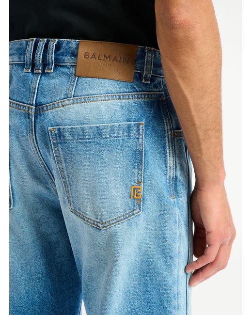 Balmain Blue Straight-Leg Denim Jeans for men