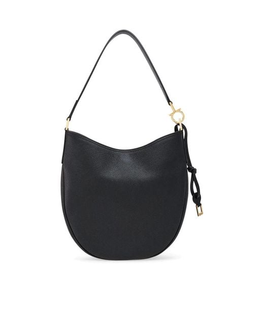 Ferragamo Black Ferragamo North-South Medium Hobo Bag