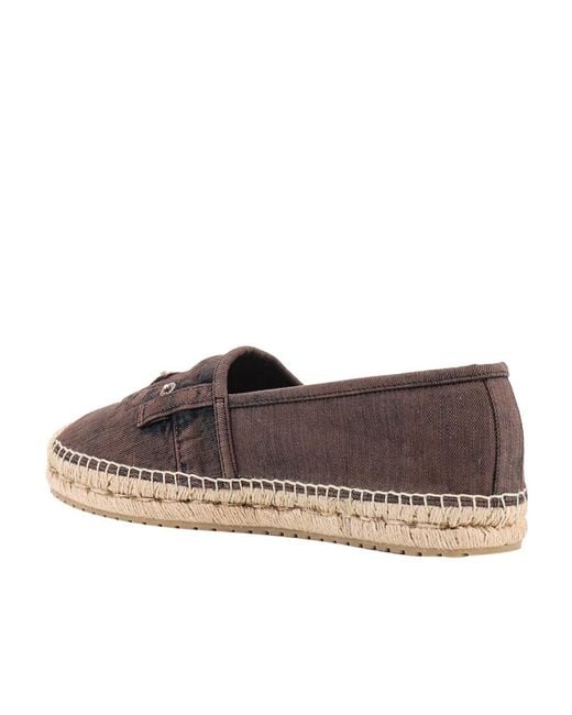 Dolce & Gabbana Brown Logo-Patch Denim Espadrilles for men