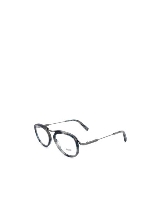 Zegna White Pilot Frame Glasses for men