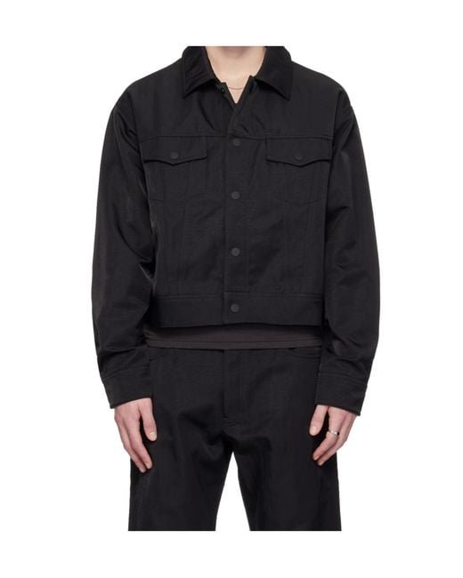 Fear Of God Black Textured Trucker Jacket for men