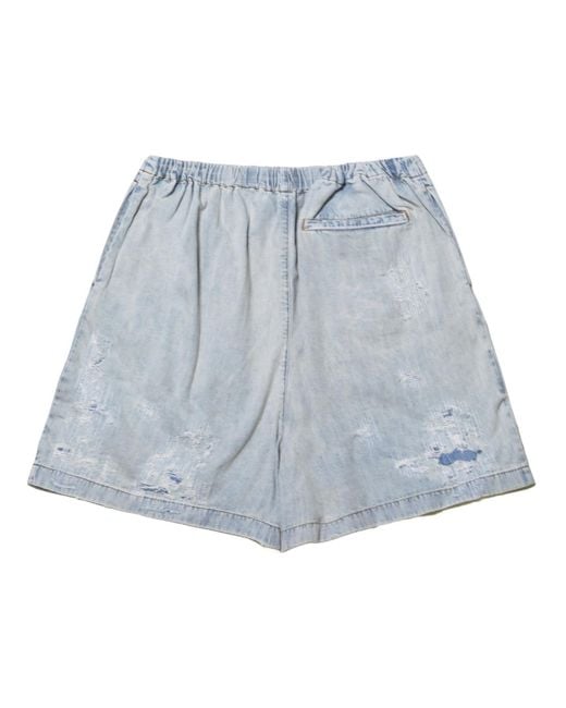 Acne Blue Distressed Shorts for men