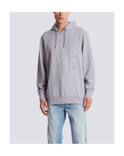 Balmain Gray Hoodie for men
