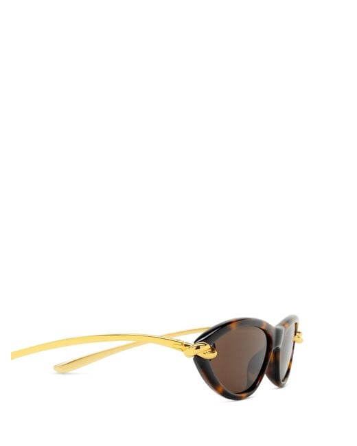 Bottega Veneta White Eyewear Cat-Eye Frame Sunglasses