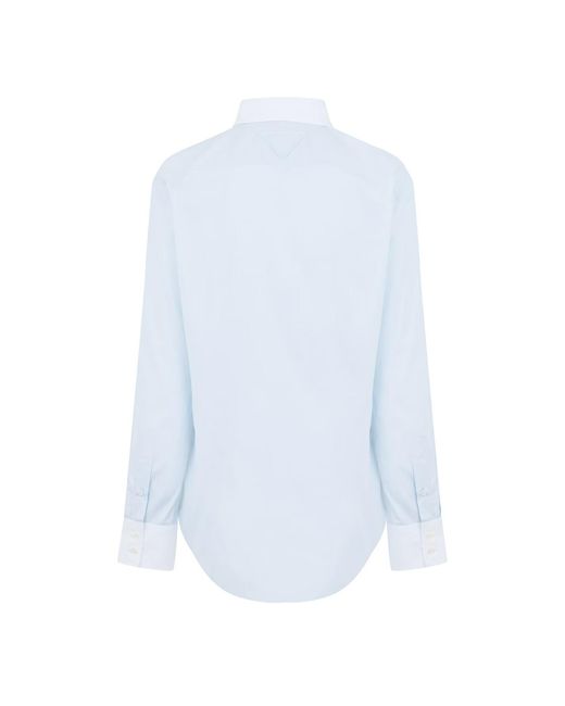 Prada White Long Sleeve Blouse
