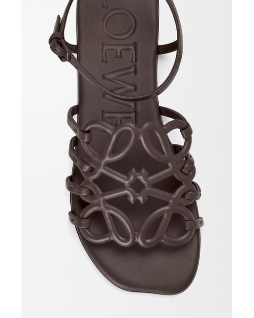 Loewe Brown X Paula's Ibiza Leather Petal Anagram Sandals