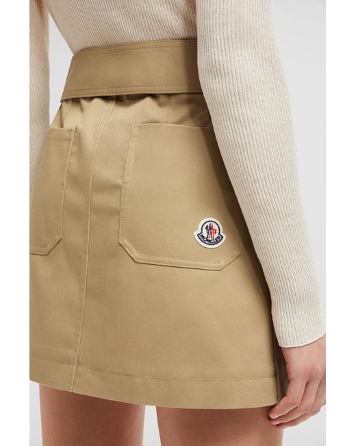 Moncler Natural Gabardine Mini Skirt