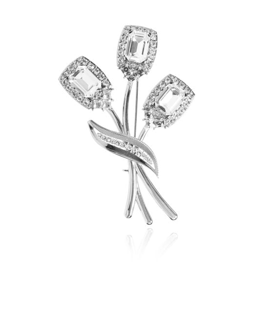 Dolce & Gabbana White Sartoria Floral Embellished Brooch for men