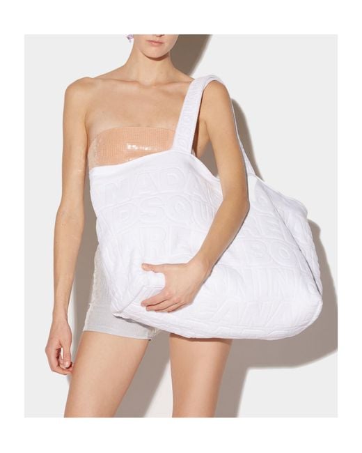 DSquared² White Twin Beach Shopping Bag