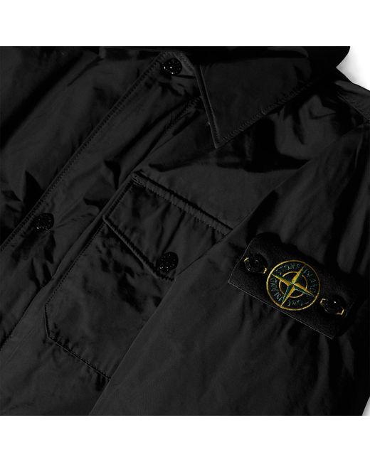Stone Island Black Lapel Snap Jacket for men