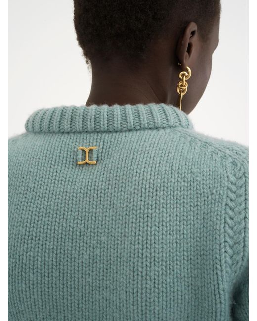 Chloé Blue Long-Sleeved Wool Sweater