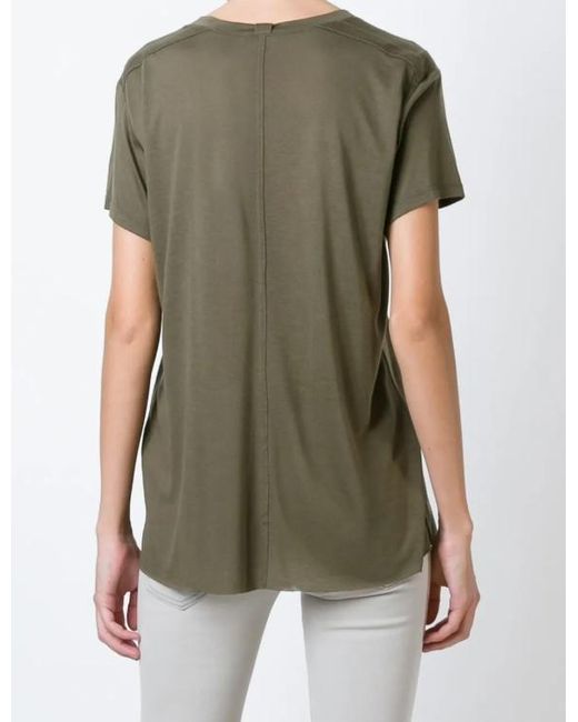 Helmut Lang Green V-Neck T-Shirt