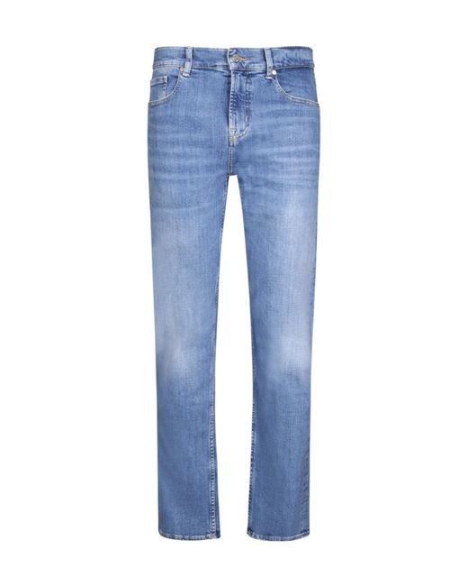 7 For All Mankind Blue Five-Pocket Jeans for men