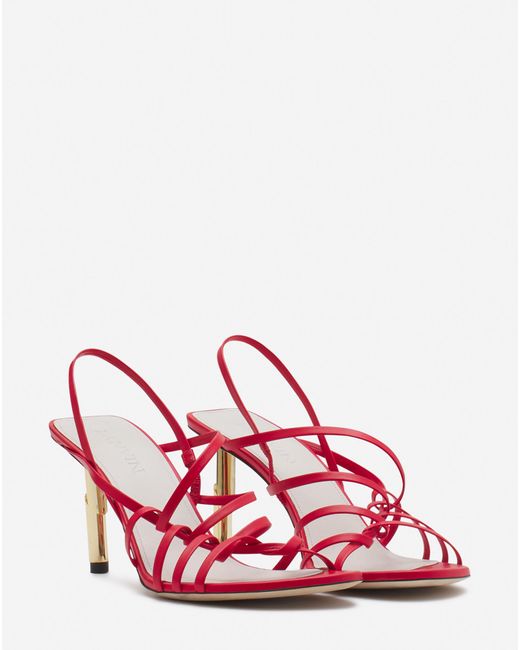 Lanvin Pink Sequence 70Mm Leather Sandals