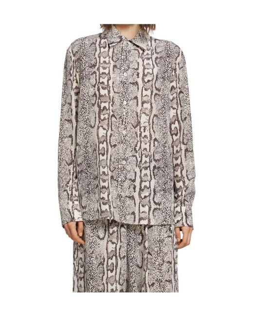 Balenciaga Multicolor Python Print Silk Shirt