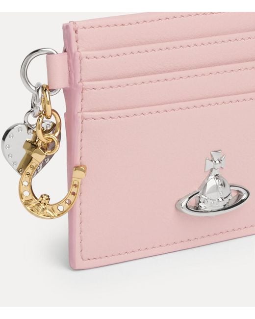 Vivienne Westwood Pink Orb-Plaque Charm-Detail Card Holder
