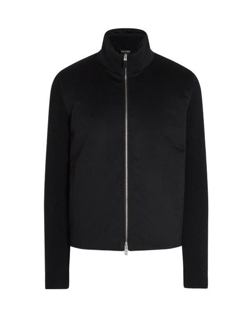 Zegna Black Oasi-Cashmere Cardigan for men